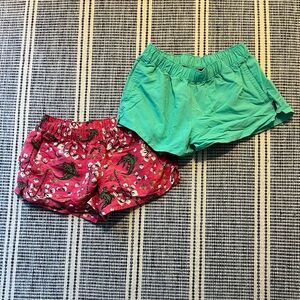 Bundle of Patagonia Women's Green and Pink 2.5 inch Baggies